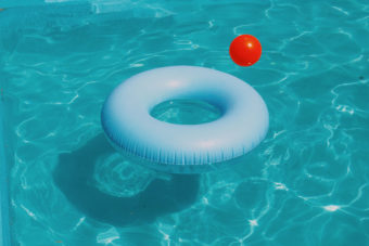 inflatable tube in pool